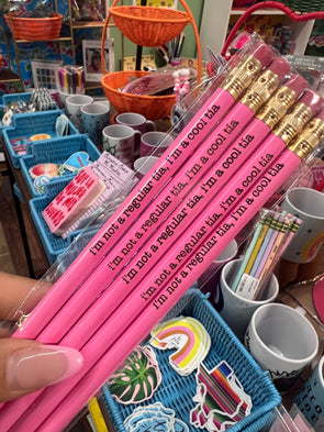 Favorite Tia Engraved Pink Pencil Set