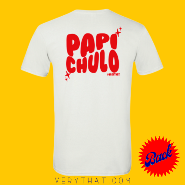 Papi Chulo Tee (Red on White)