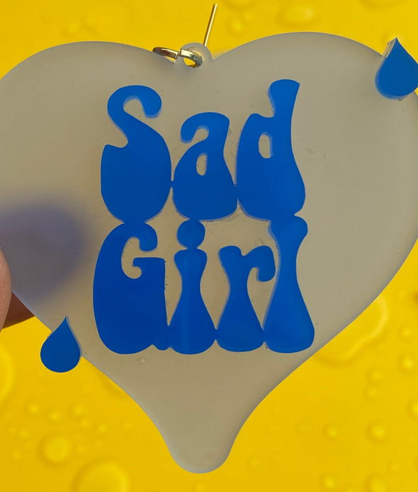 Sad Girl Acrylic Earrings