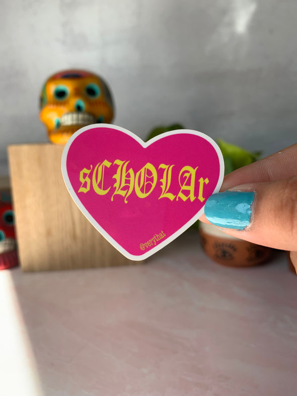 sCHOLAr Conversation Heart Sticker