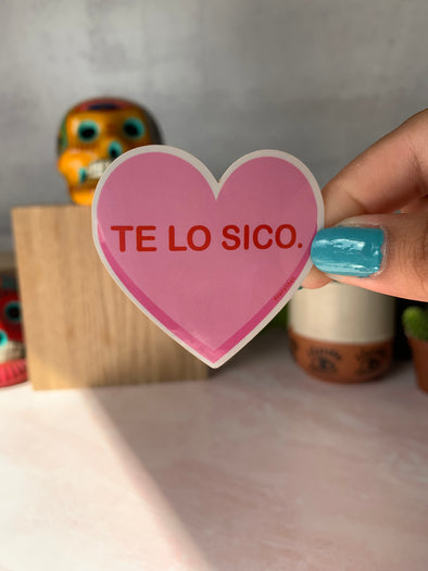 Te Lo Sico Pink Heart Sticker
