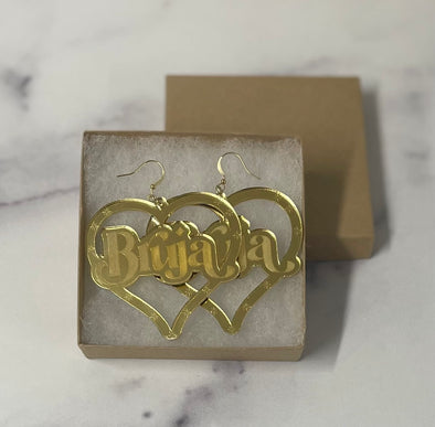Bruja Mirrored Gold Acrylic Earrings