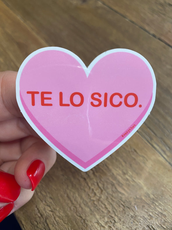 Te Lo Sico Pink Heart Sticker