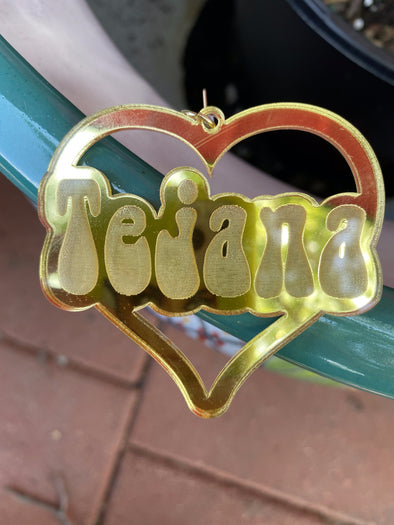 Tejana Mirrored Gold Acrylic Earrings