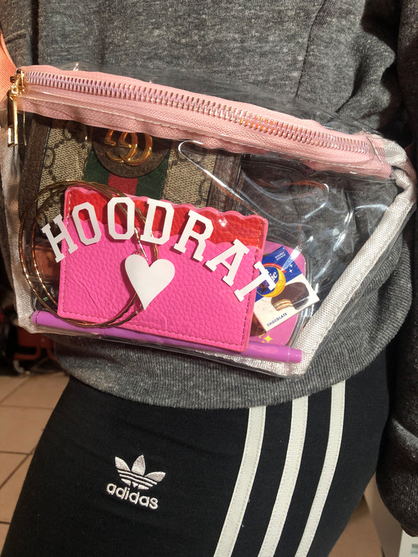 Hoodrat Clear Fanny Pack with Pink Straps
