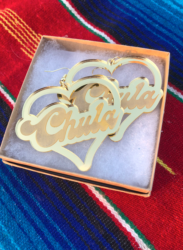 Chula Mirrored Gold Acrylic Earrings