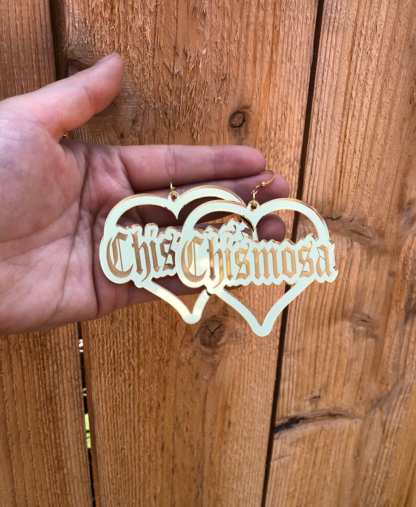 Chismosa Mirrored Gold Acrylic Earrings