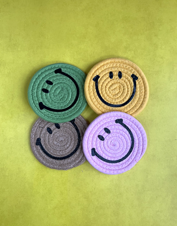 Smiley Face Coaster Set