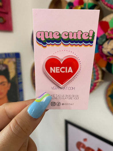 Necia Heart Acrylic Pin
