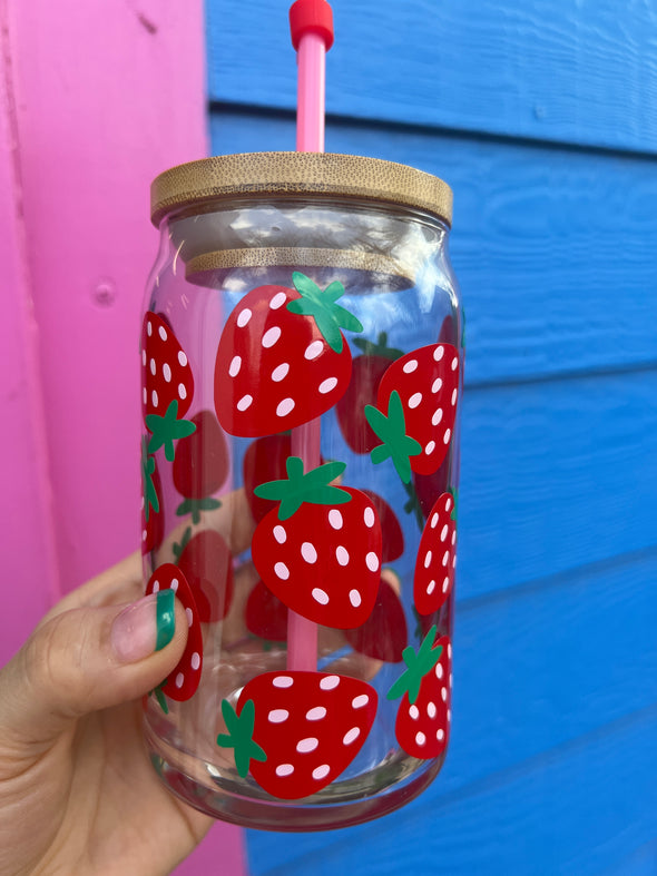 Strawberry Baby Beer Can Glass