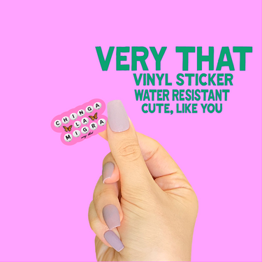Chinga La Migra Bead Letters Sticker