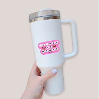 Chinga La Migra Bead Letters Sticker