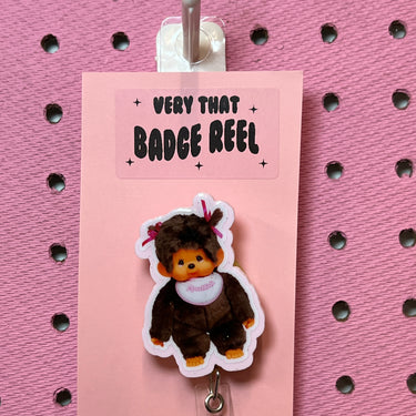 Monchichi Girl Badge Reel