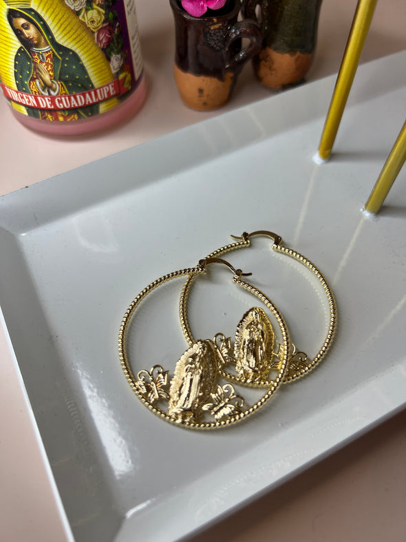 Virgencita Gold Earrings (18k Gold Plated) - A