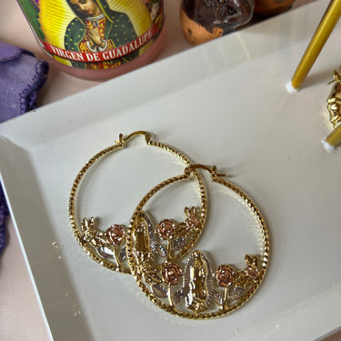 Virgencita Gold Earrings (18k Gold Plated) - B