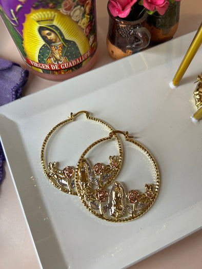 Virgencita Gold Earrings (18k Gold Plated) - B