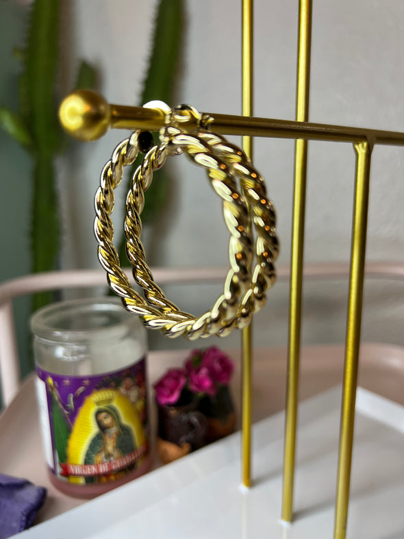 Rope Hoops (18k Gold Plated)