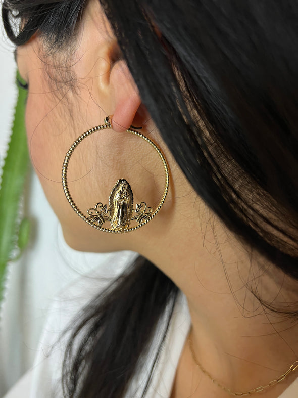 Virgencita Gold Earrings (18k Gold Plated) - A