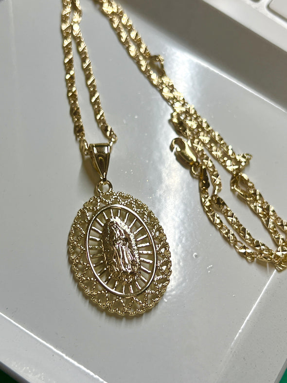 Virgen Corazon Gold Chain (18k Gold Plated)