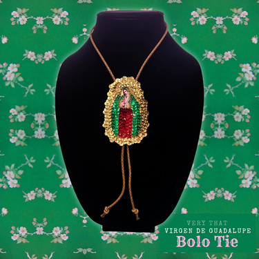 Bolo Tie - Virgen De Guadalupe Sequined