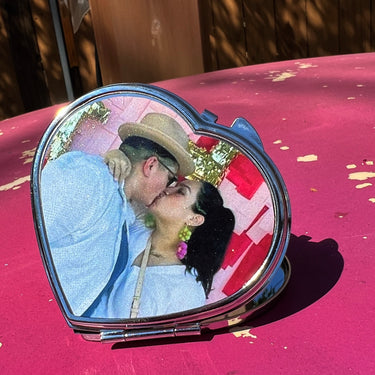 Personalized Heart Compact Mirror | Custom