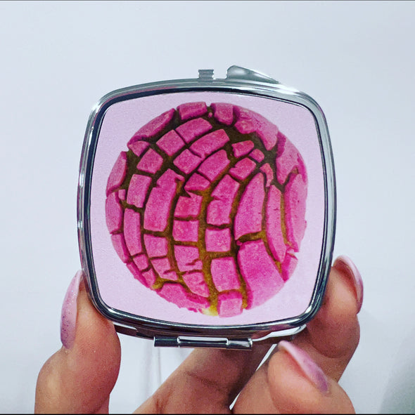 Pink Concha Compact Mirror
