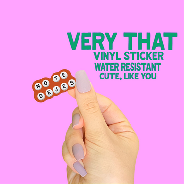 No Te Dejes Bead Letters Sticker