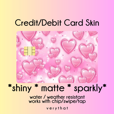 Y2K Pink Hearts debit / credit skin
