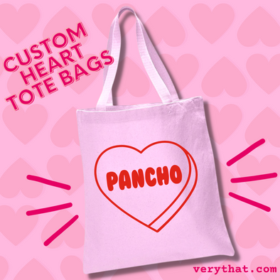 Custom Heart Tote Bag / Personalized