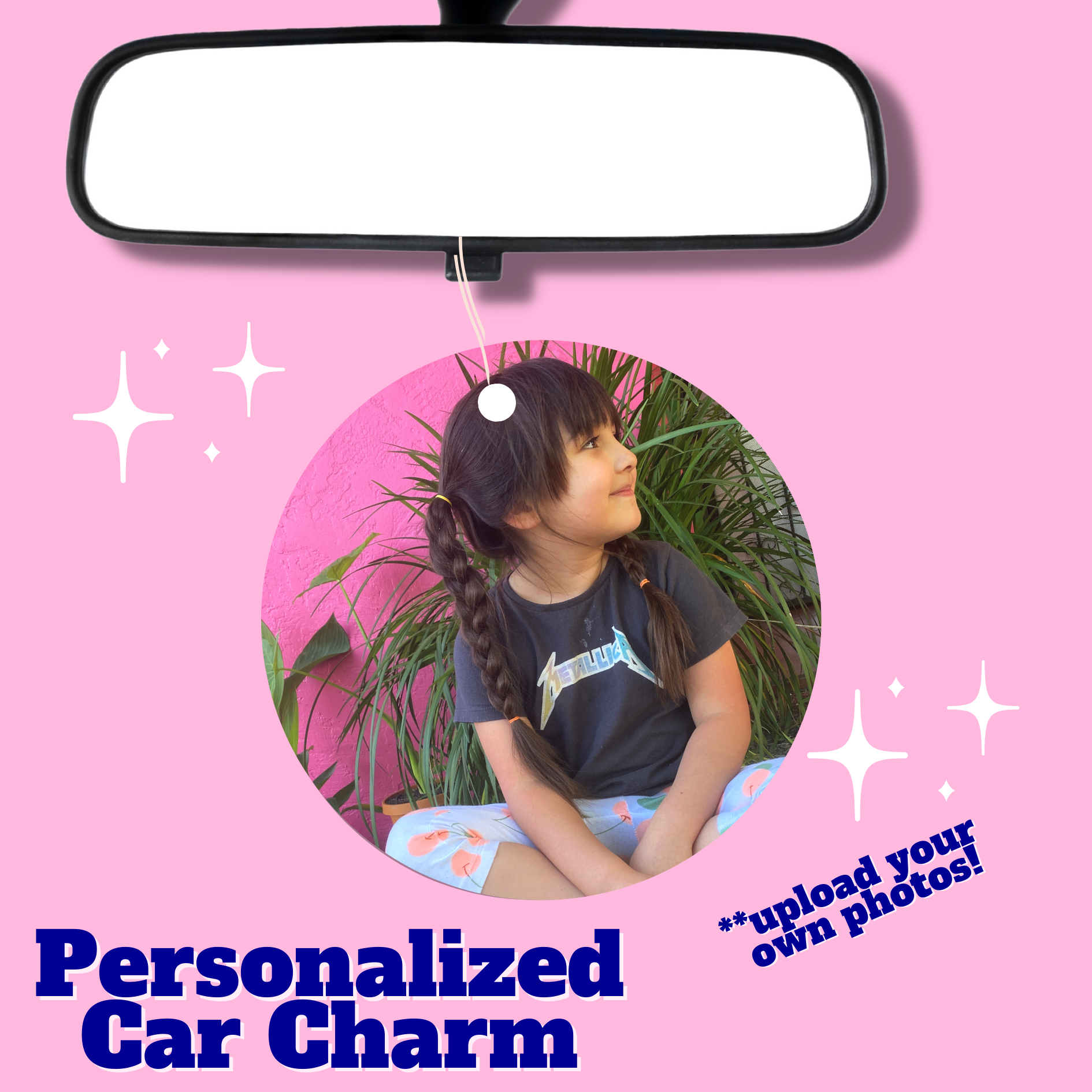 Personalized car 2025 mirror charms