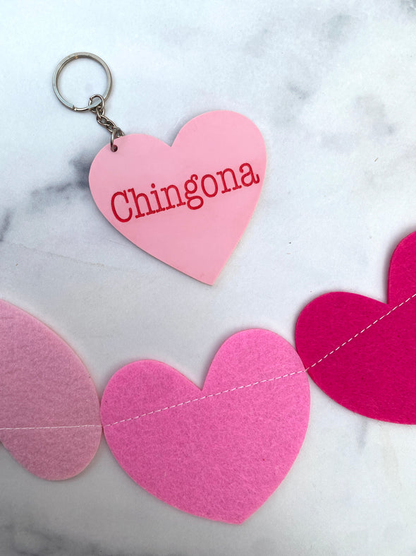 Chingona Heart Keychain