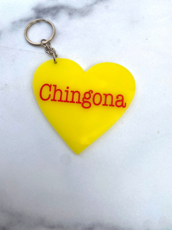 Chingona Heart Keychain