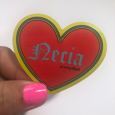 Necia Heart (Old English) Sticker