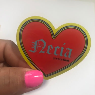 Necia Heart (Old English) Sticker