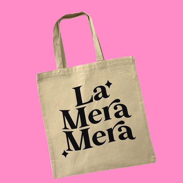 La Mera Mera Tote Bag (black on canvas)