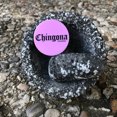 Chingona Old English Pink and Black Pop Socket