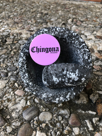 Chingona Old English Pink and Black Pop Socket