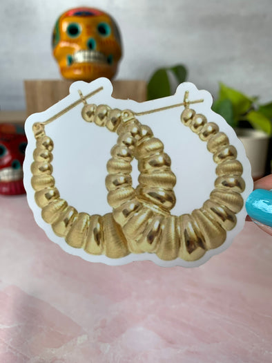 Gold Shrimp Earrings Sticker