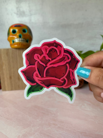 Rosa Salvaje | Neon Rose sticker by Very That 3x3 inches
