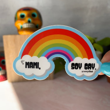 Blue Mami Soy Gay Rainbow Sticker