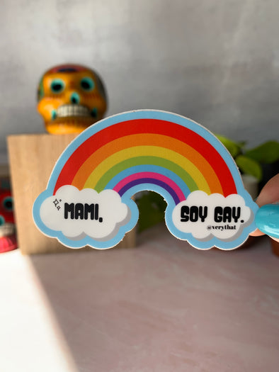 Blue Mami Soy Gay Rainbow Sticker