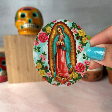 Virgencita Oval Sticker 2 x 2.25