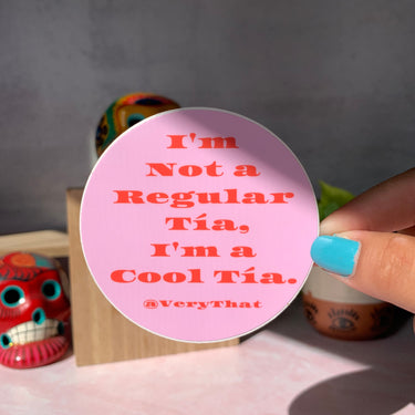 Cool Tia Round Sticker 3x3"
