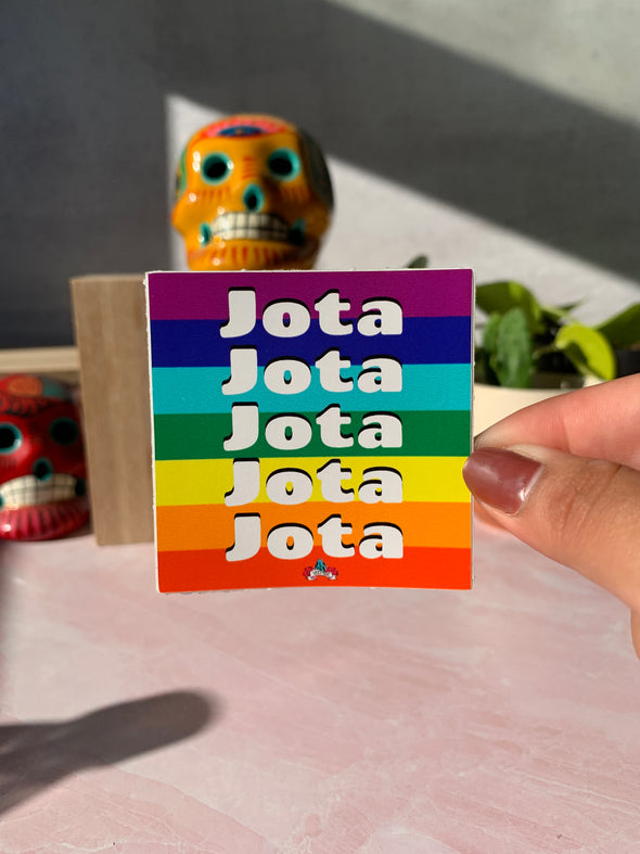 Jota Rainbow Sticker by Very That  | 3x3" | Water Resistant Sticker
