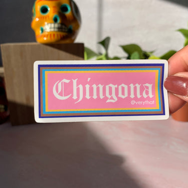 Chingona Old English Rectangle Sticker