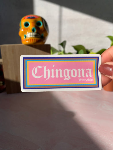 Chingona Old English Rectangle Sticker