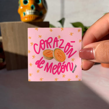 Corazon de Melon sticker 2x2" | Corazón de Melón