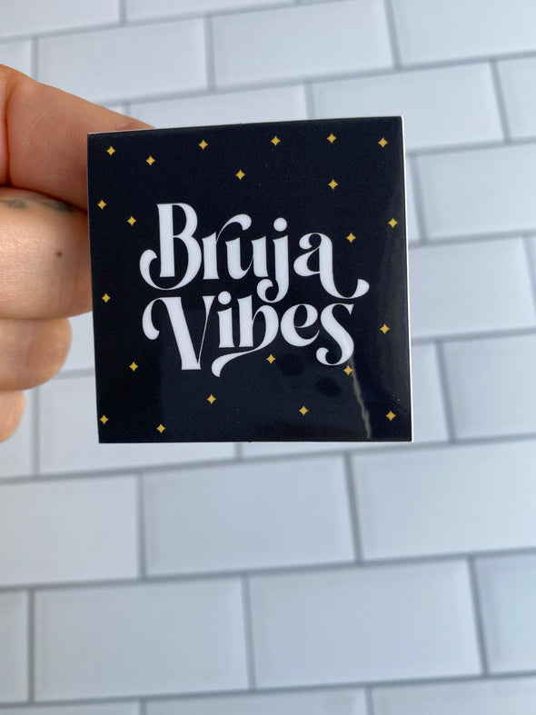 Bruja Vibes Square Sticker (black)