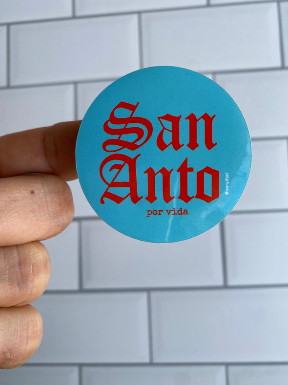 San Anto Blue Circle Sticker