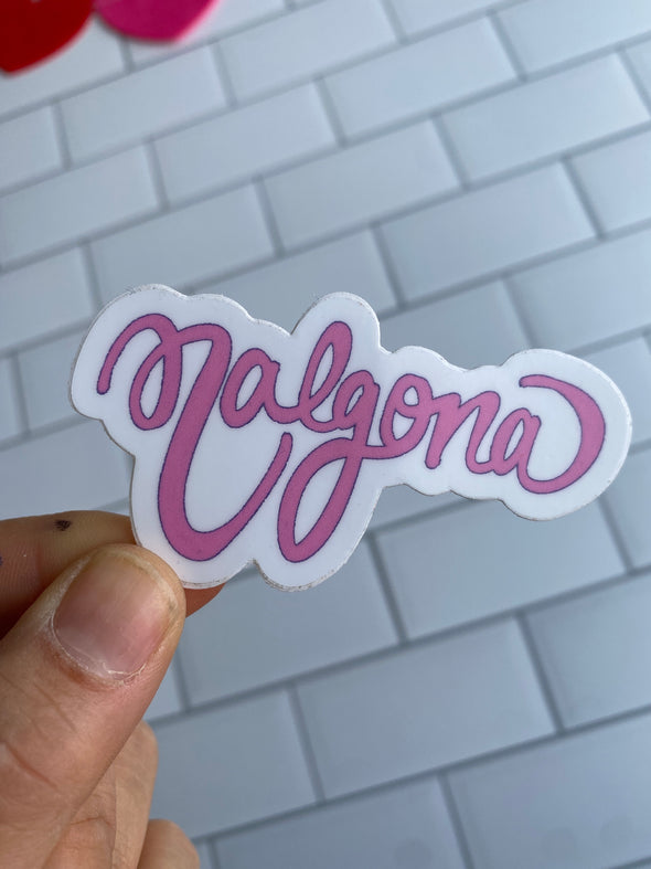 Nalgona script sticker (pink)
